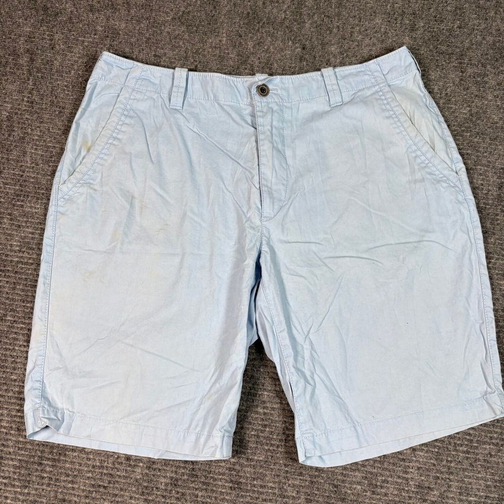 Express Chino Shorts Mens 34 Light Blue Good Cotton Casual Summer